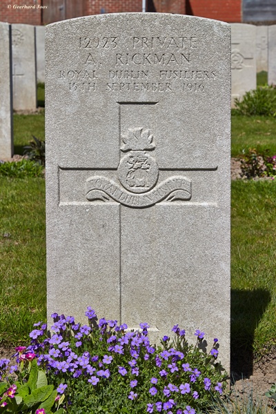 Vlamertinghe Military Cemetery, Shot at Dawn - Rickman
