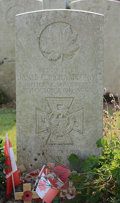 ADANAC Military Cemetery, Miraumont, Richardson VC.