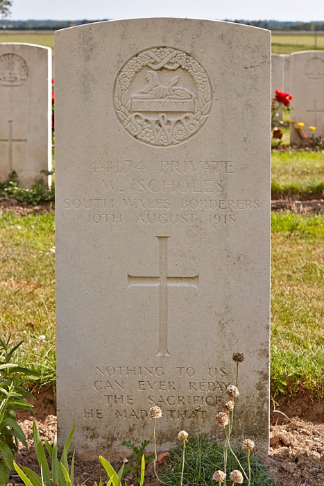 Borre British Cemetery, Shot at Dawn Scholes
