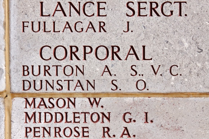 Lone Pine Memorial Victoria Cross, Burton